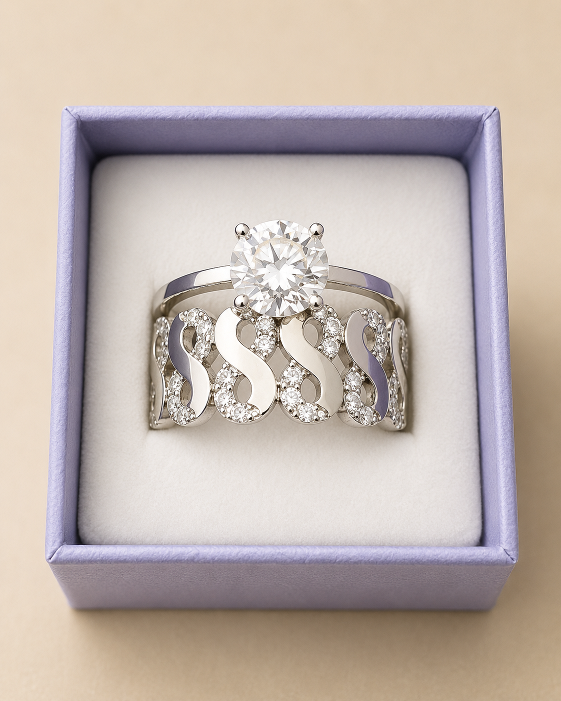 Celestial Spark Bridal Ring Set