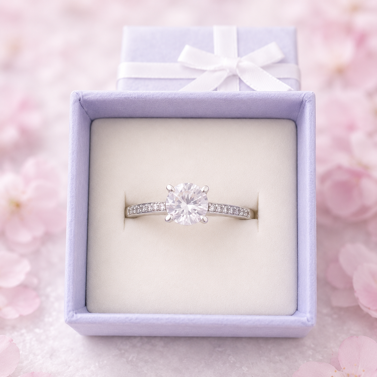Blush Elegance Solitaire Ring