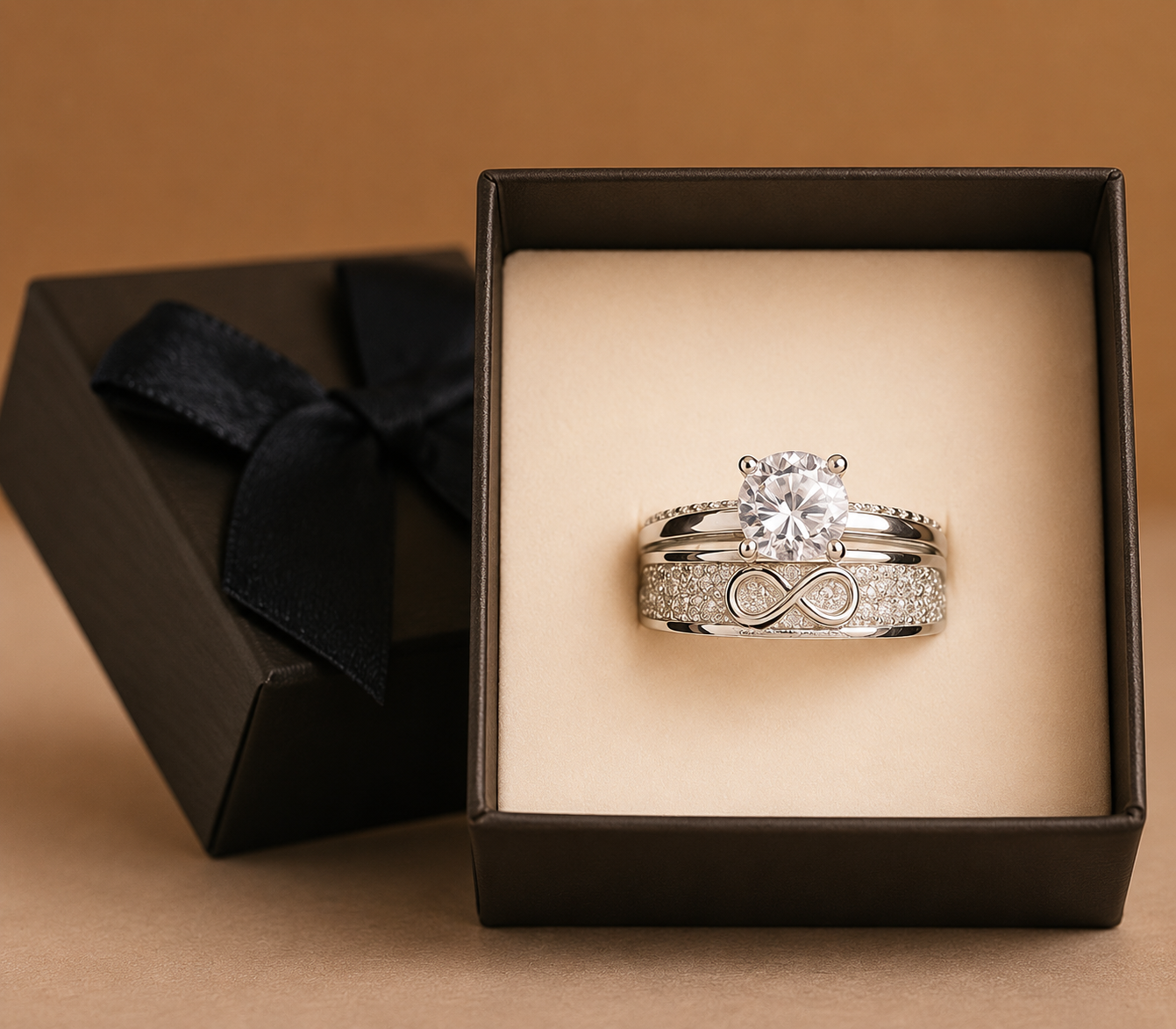 Infinity Promise Bridal Ring Set