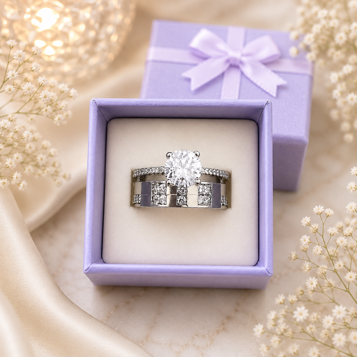 Royal Glow Bridal Ring Set