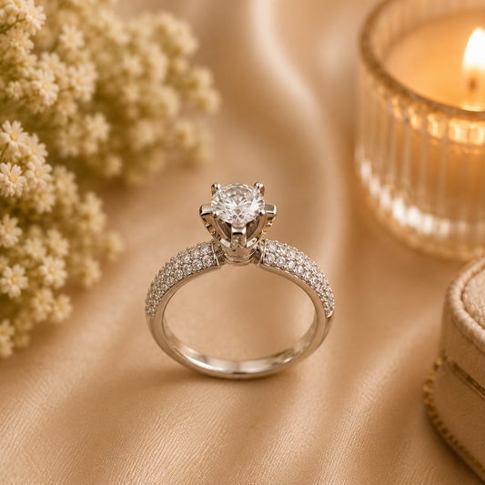 Forever Radiance Pavé Solitaire Ring