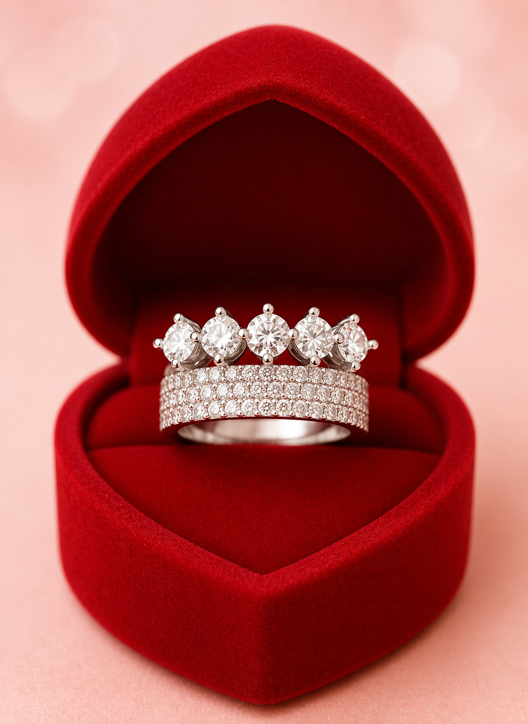 Royal Sparkle Crown Ring Set