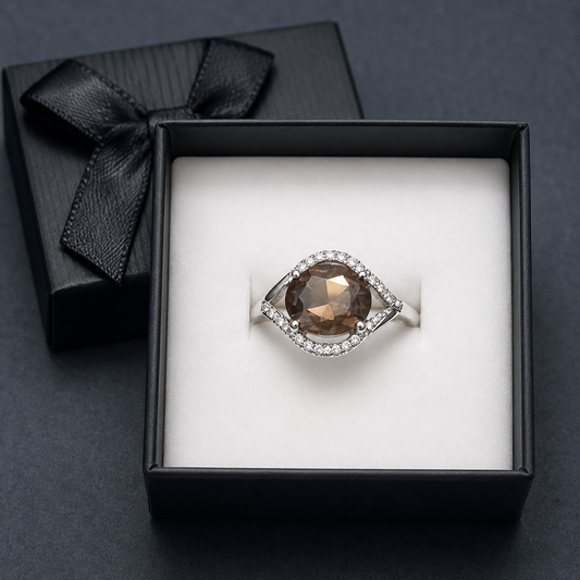 Mocha Luxe Halo Ring