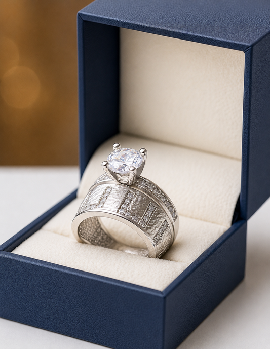 Luxe Crown Bridal Ring Set