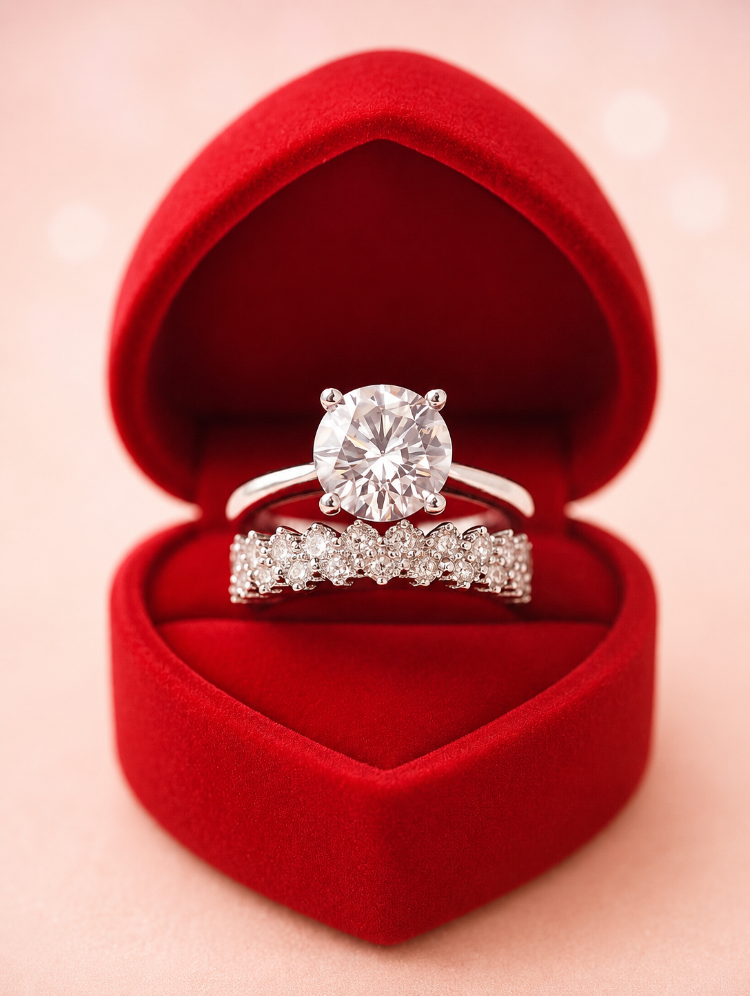Scarlet Promise Bridal Ring Set