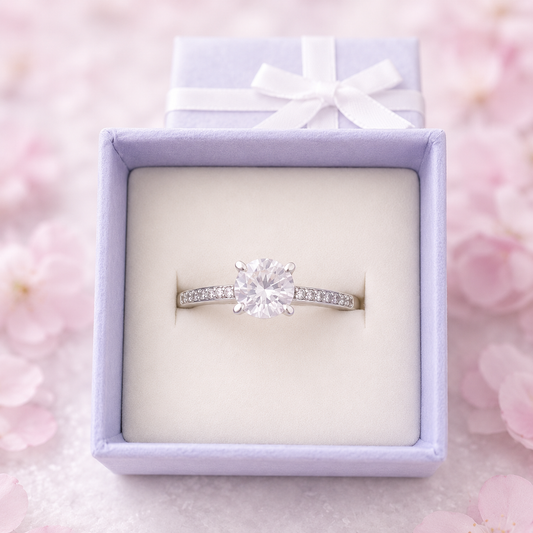 Blush Elegance Solitaire Ring